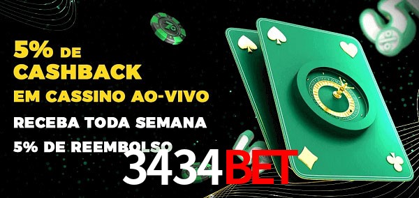 Promoções do cassino ao Vivo 3434bet